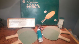 Vintage Unused Regulation Table Tennis Ping Pong Set in Box by J. Pressman Co NY