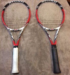 Wilson Steam 99 Tennis Rackets Racquets Lot of 2 3/8 Nishikori NXT String 3