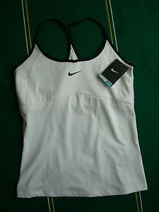 Nike 523396 White Strappy Knit Tennis Tank with Bra L NEW NWT Cambodia