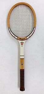 Vintage MAGNAN Golden M ARROW Wood 4-3/8" LARGE Wood TENNIS RACQUET Japan