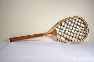 antique Transitional Fat-Top Tennis Racquet "Belmont" late 19th century