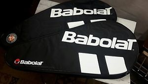 (2) 2016 BABOLAT Tennis Racquet Racket Carry Bag Case Cover - BLACK With Strap