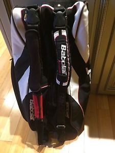 BABOLAT Team Tennis 6 Racquet Bag Black White Red Nice Condition