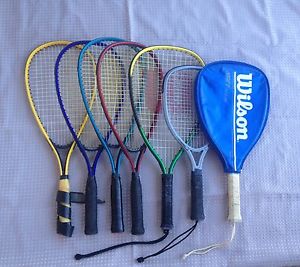 Lot of 7 Racquetball Racket Racquets Wilson Speedminton Speed Bird Kevlar Staff