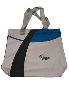 PICKLEBALL MARKETPLACE "Zipper Top" Tote Bag - Grey w/ Blk. & Royal Blue Accents