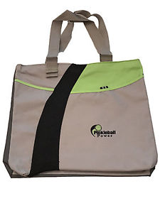 PICKLEBALL MARKETPLACE "Zipper Top" Tote Bag - Grey w/ Blk. & Lime Accents