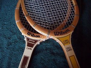Vintage Tennis Racket Set. Jimmy Connors and Chris Evert.