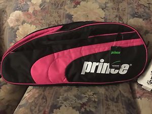 PRINCE Black/Pink CLUB COLLECTION 6 PACK RACQUET BAG WOMENS NEW TENNIS RACKET