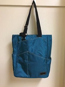 Maggie Mather Tennis Tote, Teal, Zebra Interior