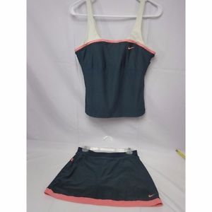 Nike Fit Dry 2 Piece Tennis outfit Medium (337587-033) Creme/Gray/Coral