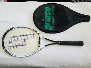 Prince Force Three Oversize Longbody Titanium Alloy Tennis Racket w/Cover Used