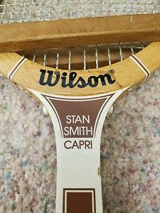 Vtg 1970's WILSON STAN SMITH CAPRI Wooden Tennis Racket Made in BELGIUM 4 1/4"