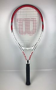 Wilson Federer tennis racquet 4 1/2" grip Power Strings
