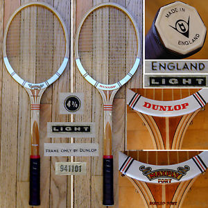 Vintage Dunlop "Maxply Fort" 4 3/8 Light-Wood Tennis Racket-England