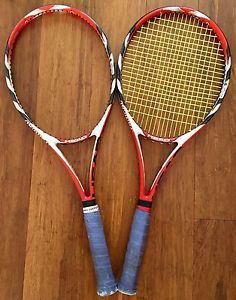 2X HEAD Microgel MP 98 STRUNG 18X20 Tennis Racquets LOT! 4 3/8! PRINCE SYN GUT!