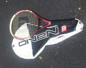 Wilson Nano Carbon Tennis Racquet Pink/ Black/White 4 3/8