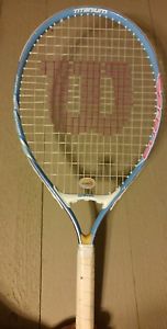 WILSON SERENA & VENUS 25 Tennis Raquet US OPEN LOO 3 7/8"   Purple Blue.  (W001)