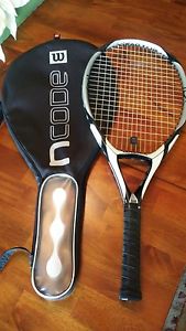 WILSON K FACTOR THREE Tennis Racquet w/ Ncode Case 4 3/8"Grip 16x19 Arophite Blk