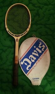 Clasiden / Davis Classic Wooden Tennis Racket / With Original Cover