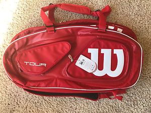 New Red Wilson Tour V 15 Pack Racquet Bag