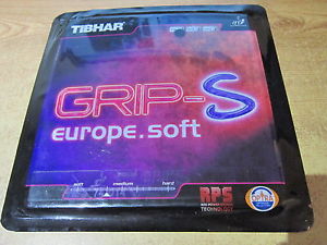 REVETEMENT RUBBER TIBHAR GRIP S EUROPE SOFT 1,8mm BLACK NEUF/NEW! no stiga xiom