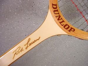 VINTAGE DUNLOP ROD LAVER SIGNATURE MODEL WOOD TENNIS RACQUET MADE IN JAPAN
