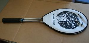 WILSON MATCH POINT, VINTAGE STEEL TENNIS RACQUET, 4 3/8" GRIP ORIGINAL,  W/COVER
