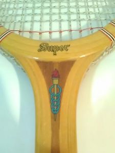 SLAZENGER SUPER OLYMPIC Torch RINGS WOOD TENNIS RACKET MADE IN ENGLAND VTG