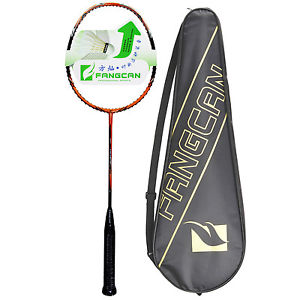 Fangcan K15 Full Carbon Offensive Badminton Racket Orange with String and Cover