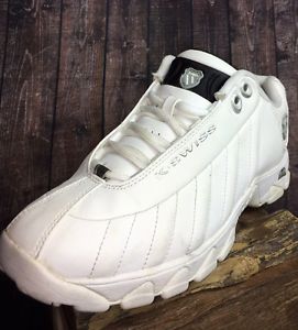 K-Swiss Grancourt II White Black Trim Tennis Shoes Shock Spring Mens 11