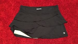 LIJA Tennis Ruffled Skort Black Size S/P Small Skirt Shorts Athletic Made In CA