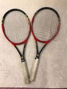 Wilson Hyper Pro Staff 6.1 / Head size 95 /  4 3/8 grip Tennis Racquet set of 2