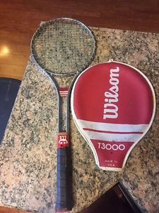 Vintage Wilson T3000 Tennis Racquet with Zippered Case Jimmy Conners Original