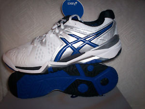 Asics Mens Gel Resolution 6 NIB Sz 10.5 Wht/Blu/Silv E500Y-0142 Tennis Shoe