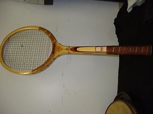 Vtg MacGregor FLEETWOOD Fibre Welded Throat Wooden Tennis Racket Made in JAPAN