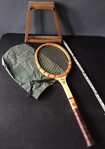 Vtg 50s/60s WILSON Jack Kramer AUTOGRAPH Wooden Tennis Racket +EXTRAS old School