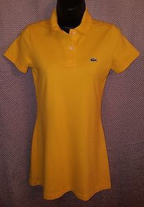 Lacoste Yellow Pique Cotton Crocodile Tennis Polo Dress - Girls Size 14