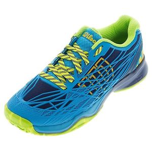 Wilson Kaos Men's All Court Tennis Shoe Navy Blue/ Scuba blue/Green