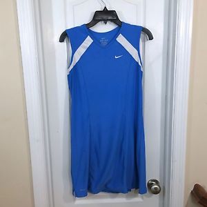 Nike Dri-Fit Girls XL blue white tennis running dress, sleeveless knit stretch