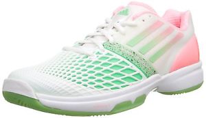 adidas Womens CC Adizero Tempaia III White/Light Flash Red/Light Flash Green 9 B