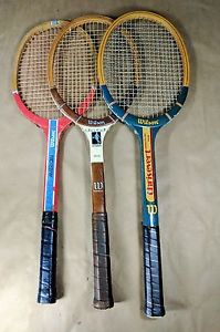 Vintage WILSON Chris Evert Billie Jean King Wood Tennis Racket Racquets Antique