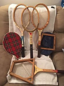 Lot of Antique Tennis Rackets