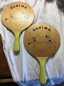 Vintage Retro Kadima Paddle Ball Set Original Ball Made in Israel