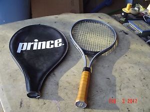 Prince Magnesium Pro 110 Tennis Racquet w 4 1/2 Leather Grip and Cover Nice!