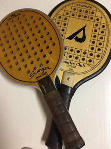 Lot (2) Marcraft Swinger & Seamco Country Club Paddle Racquet Paddleball Vintage