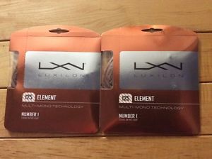 Two Sets of LUXILON Element 125 tennis string set 16L - Bronze