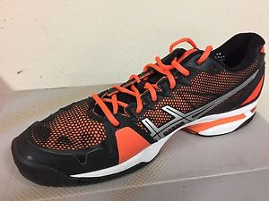 Asics Men's Gel Solution Speed Tennis Shoe Black/Neon Orange
