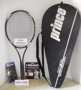 Prince More Performance Precision 107 Tennis Racquet 4 1/4 - NEW STRINGS + GRIP