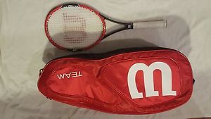 wilson pro staff 97 tennis raquet 4 1/2 inch grip 2 mos. Old . Strung.+ bag