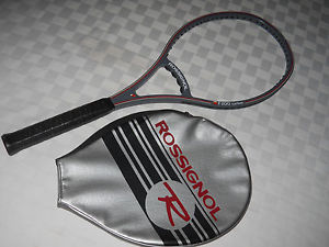 ROSSIGNOL F200 CARBON MATS WILANDER 80s TENNIS RACQUET & COVER NO STRINGS 4 3/8